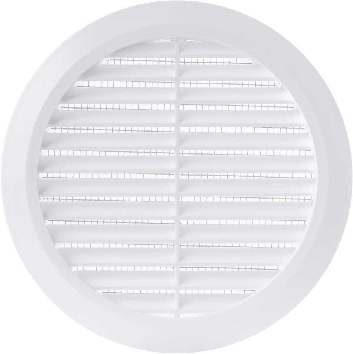 Ventilatierooster Rond - Luchtuitlaat Deksel - Binnen Buiten Ventileren - Met Insectengaas - 5 Inch Kanaal - Wit