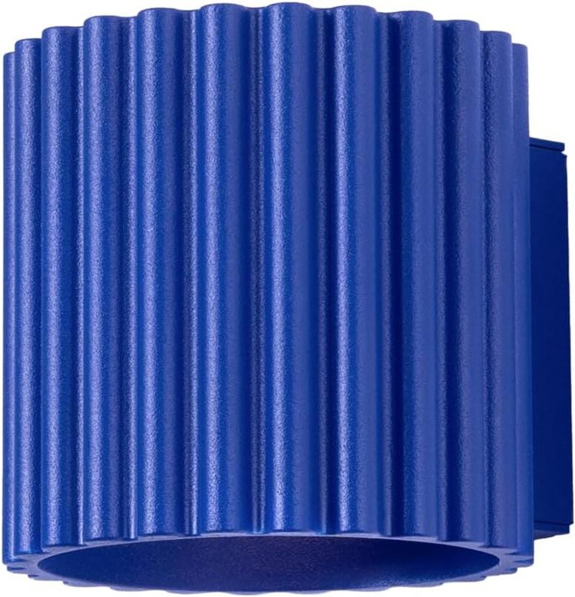 Wandlamp aluminium - Binnenverlichting armatuur - Moderne sfeerverlichting - Gegroefd design - 10x12x10 cm - Ultramarijn