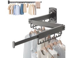 Woning Decor® Droogrek 127cm – Inklapbaar Wanddroogrek – Muur Wasrek – Droogrek Hangend - Voor Binnen en Buiten – Duurzaam & Ruimtebesparend
