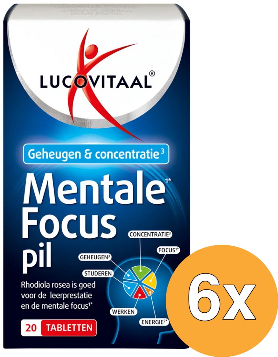 6x Lucovitaal Mentale Focus Pil (20 tabletten)