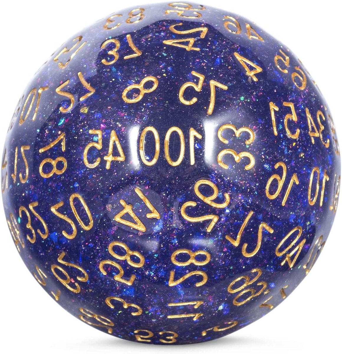Veelvlakkige Dobbelsteen - RPG Dobbelsteen - Tafelspel Avonturen - Transparant Hars Materiaal - 55 mm Diameter - Galaxy Paars