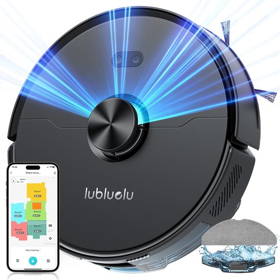 Lubluelu 5000Pa Slimme robotstofzuiger, Zuigkracht, Robotstofzuiger en...