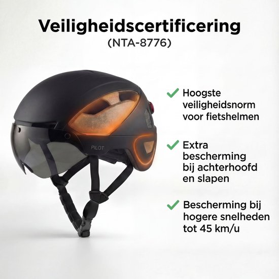 GO-OFF PILOT Fietshelm - automatisch vizier van Merkloos — afbeelding 4