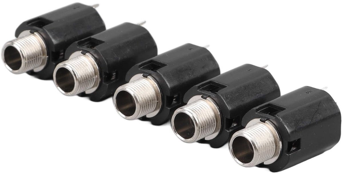Store_7 - 6,35 mm stereo jackstekker - 5 stuks - Universaal ontwerp - 2 kanalen - Geschikt voor elektrische gitaren - Ingangsaansluitingen - Vrouwe...