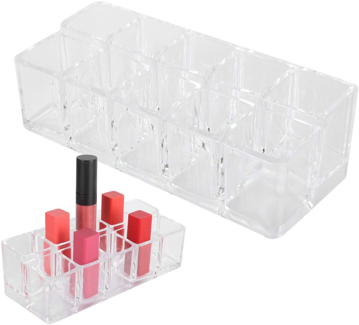aladdien - Lippenstift Houder Organisator - Acryl Lippenstift Rek - Verstelbaar - Transparant - Cosmetica Display Rack - Geschikt voor Thuis en Scho..