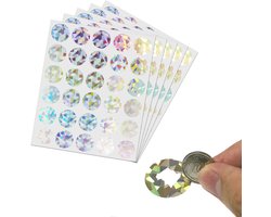 aladdien - Kras Stickers - Scratch off Stickers - Eenvoudig krasloten maken - Glanzend holografisch - Ronde stickers - 150 stuks - Geschikt voor cre..