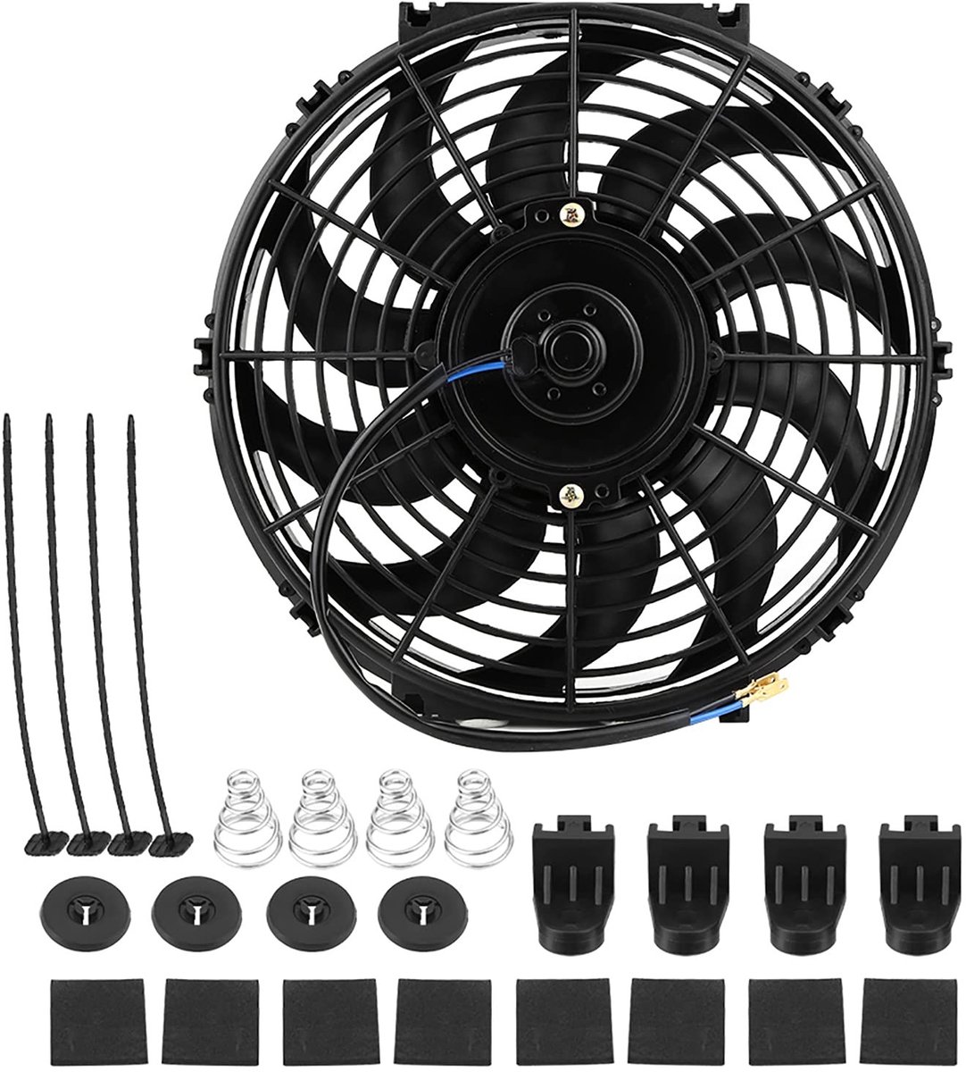 Store_7 - Elektrische autoventilator - Universele koelventilator - 12 inch - Zwart - Extra ventilator - Ideaal voor auto en caravan
