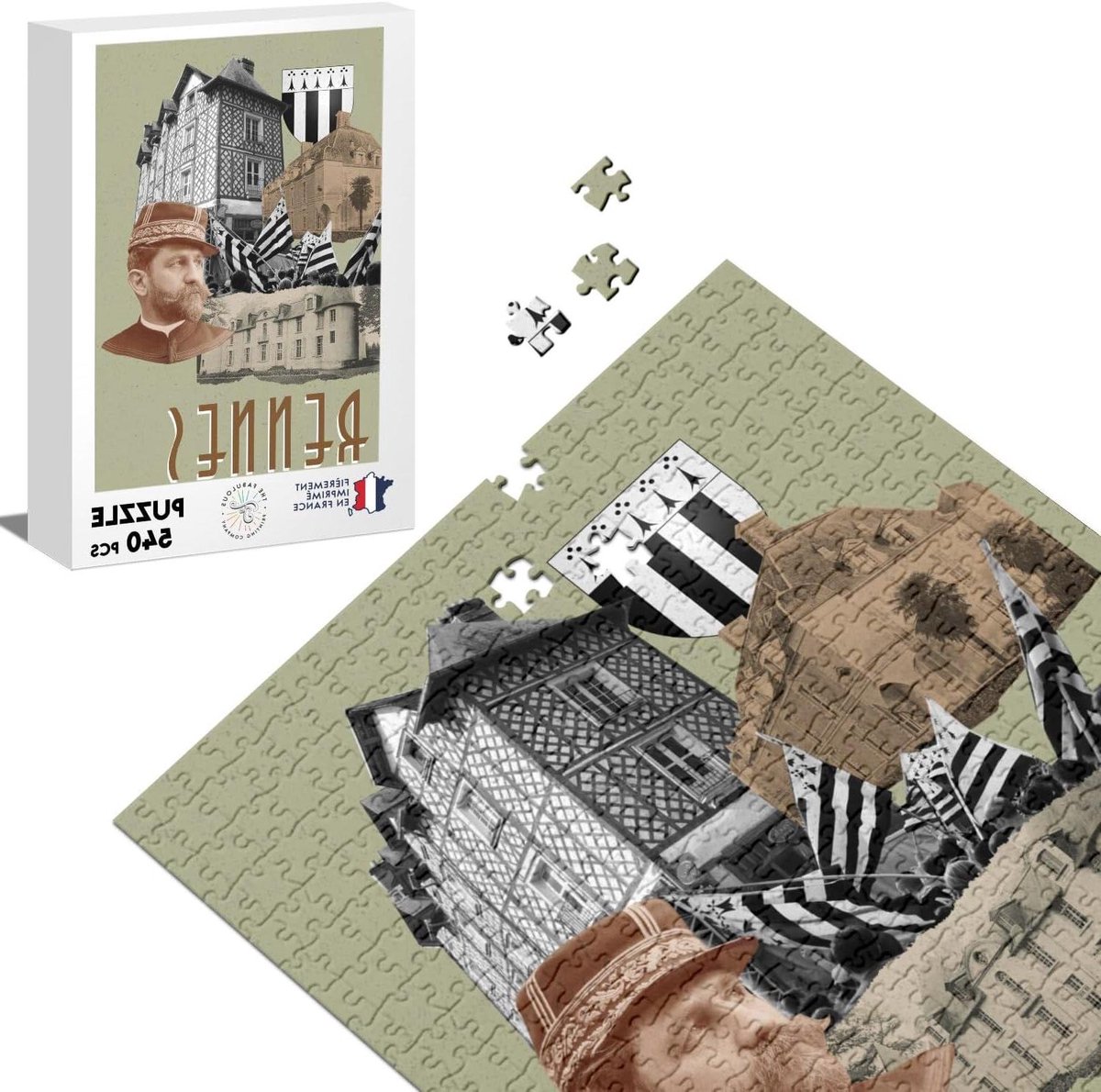 Klassieke Puzzel - Stad Puzzel - Ontspannen Tijdverdrijf - Gedrukt in Frankrijk - 540 Stukjes - Collage