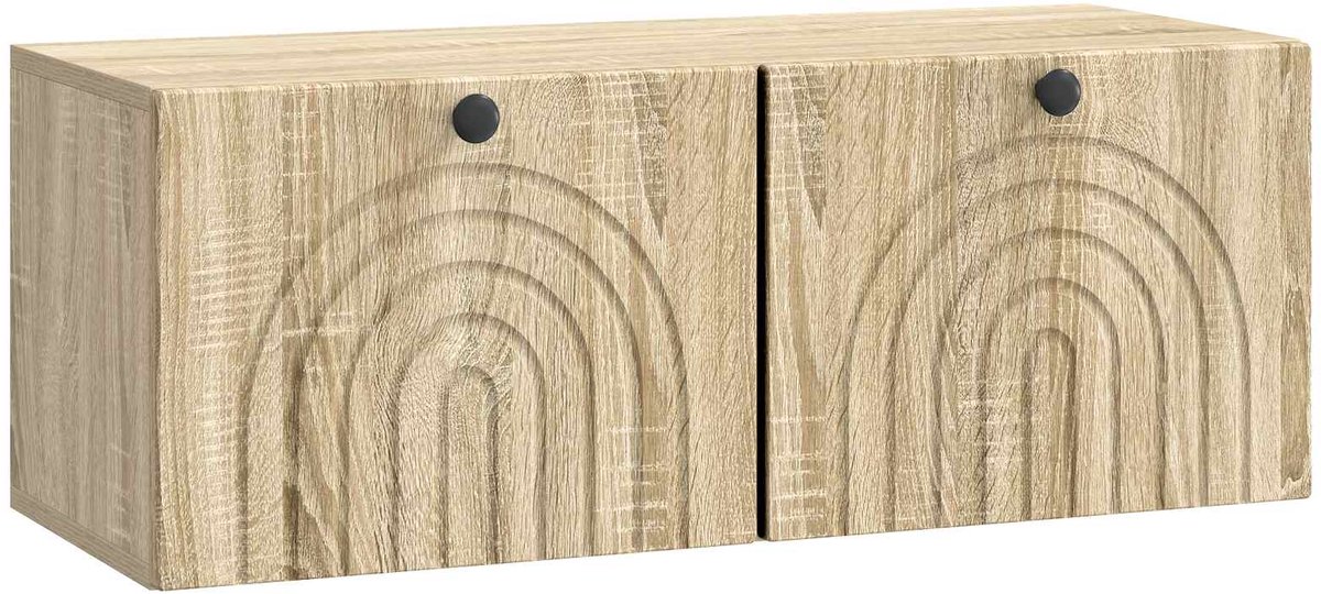 vidaXL - Wandmontage - TV-kast - Sonoma - Eiken - 78,5 - x - 31 - x - 30 - cm - Bewerkt - 