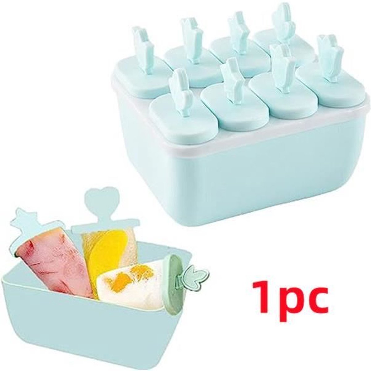IJsvorm - afneembaar - plastic - blauw - 1 stuk - 12x11x6,5 cm