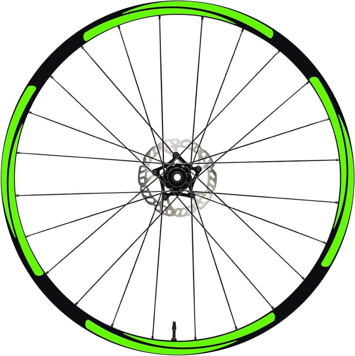Fietsvelg Stickers - Velg Decoratie - Fiets Personaliseren - Duurzaam Vinyl Materiaal - 16 Stuks 2cm Breed - Fluorescerend Groen