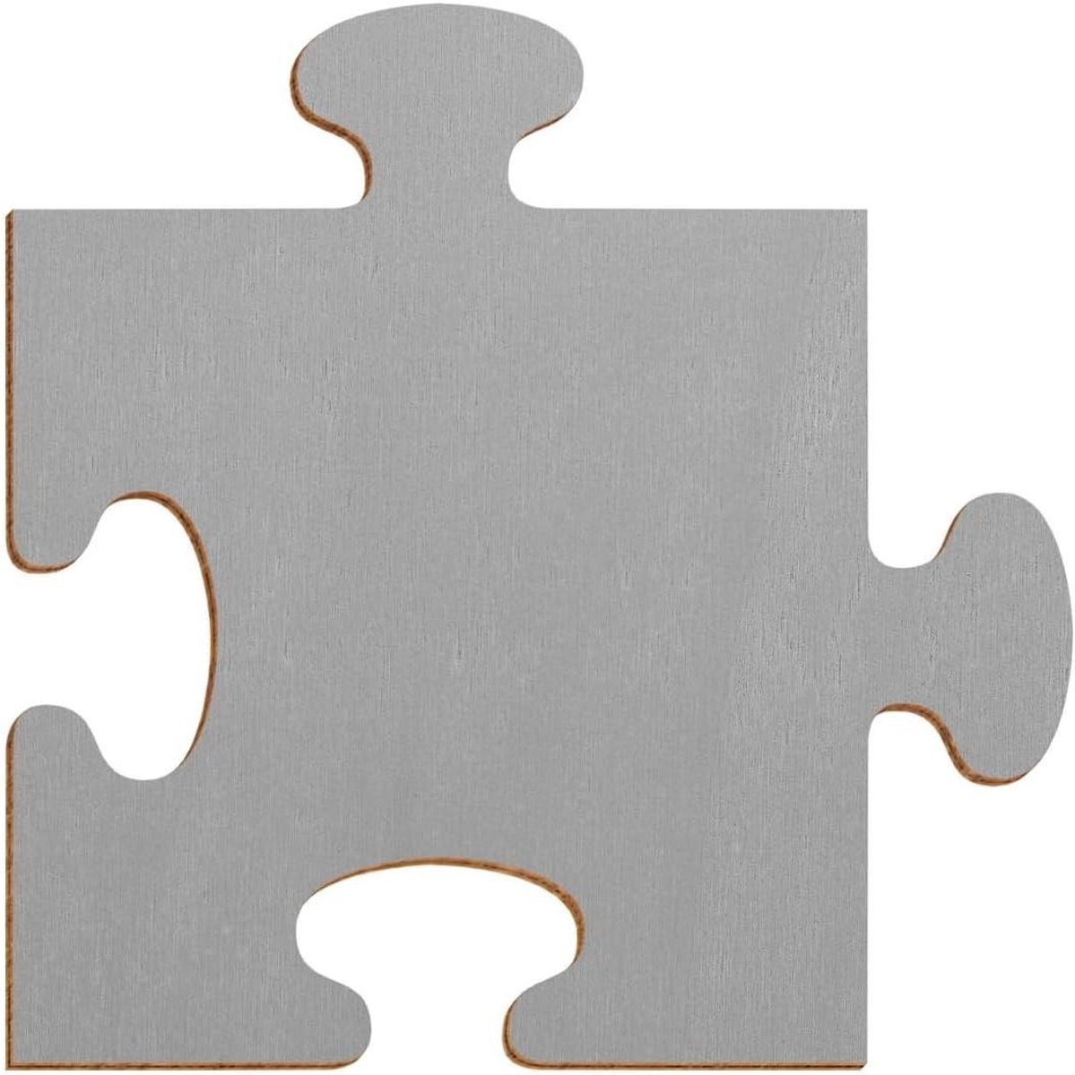 Houten Puzzelstuk - Decoratief Stuk - Knutselen en Versieren - Gelakt Multiplex - Tot 50x50 cm - Grijs Natuurlijk