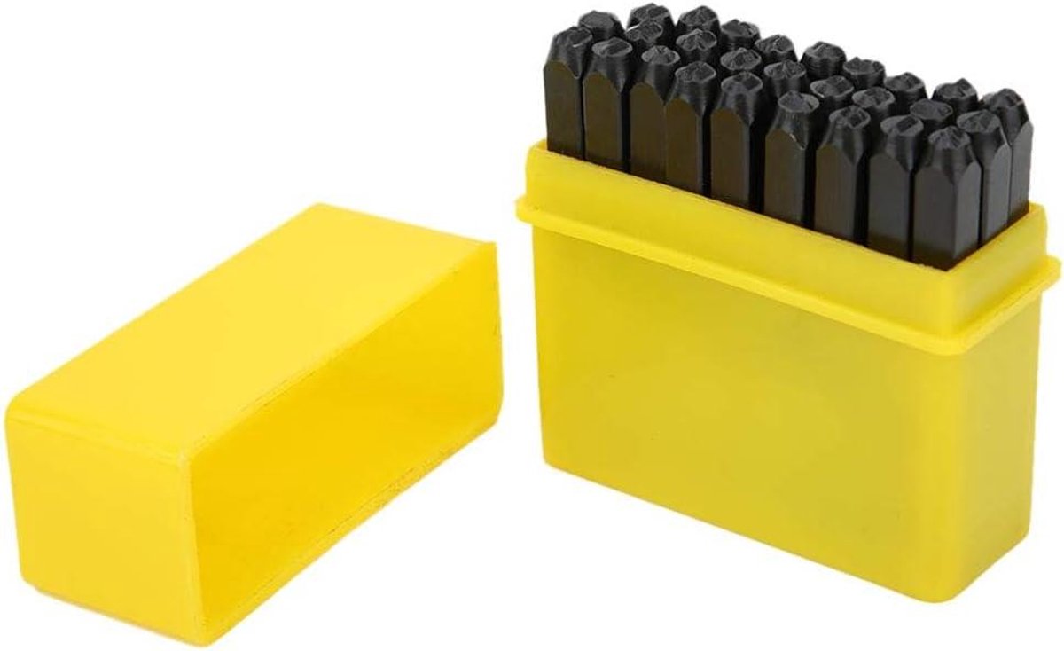 Metaal Stempel Set - Letter en Cijfer - Materiaal Markeren - Zonder Hamer - 3mm Hoog - Zilver