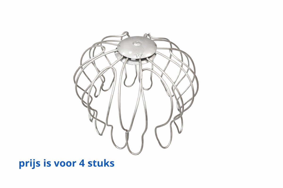 Cleaningshop - Bladvangers - Boldraadrooster rvs 100 mm - Boldraadrooster roestvrij staal - RVS bladvanger voor regenpijp - RVS bolrooster voor dakgoot - Bladvanger regenpijp