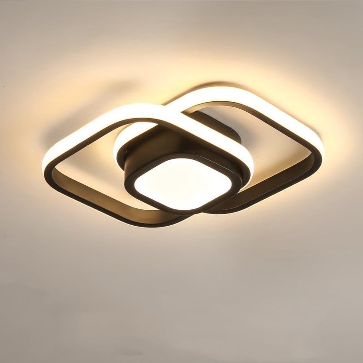 LED Plafondlamp - Plafonniere - Modern - Binnenverlichting - Dimbaar 3 Staps - 2400Lm - 36W - met Afstandsbediening - Zwart