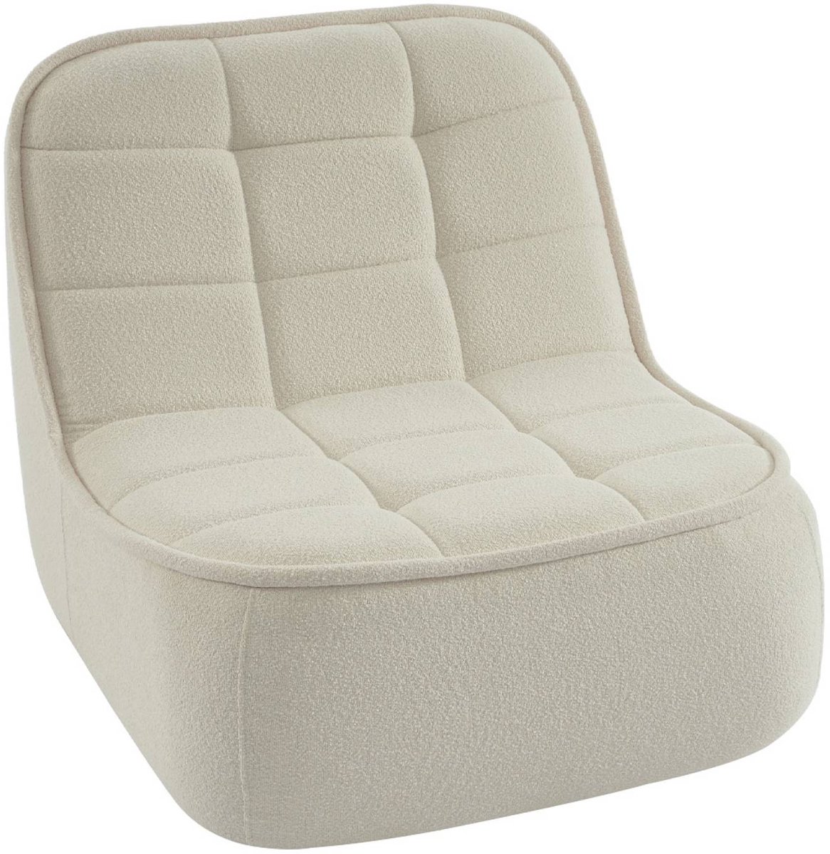 sweeek - Fauteuil bouclé stof 1 zitplaats, verschillende kleuren l 93 x b 104 x h 85cm - boni