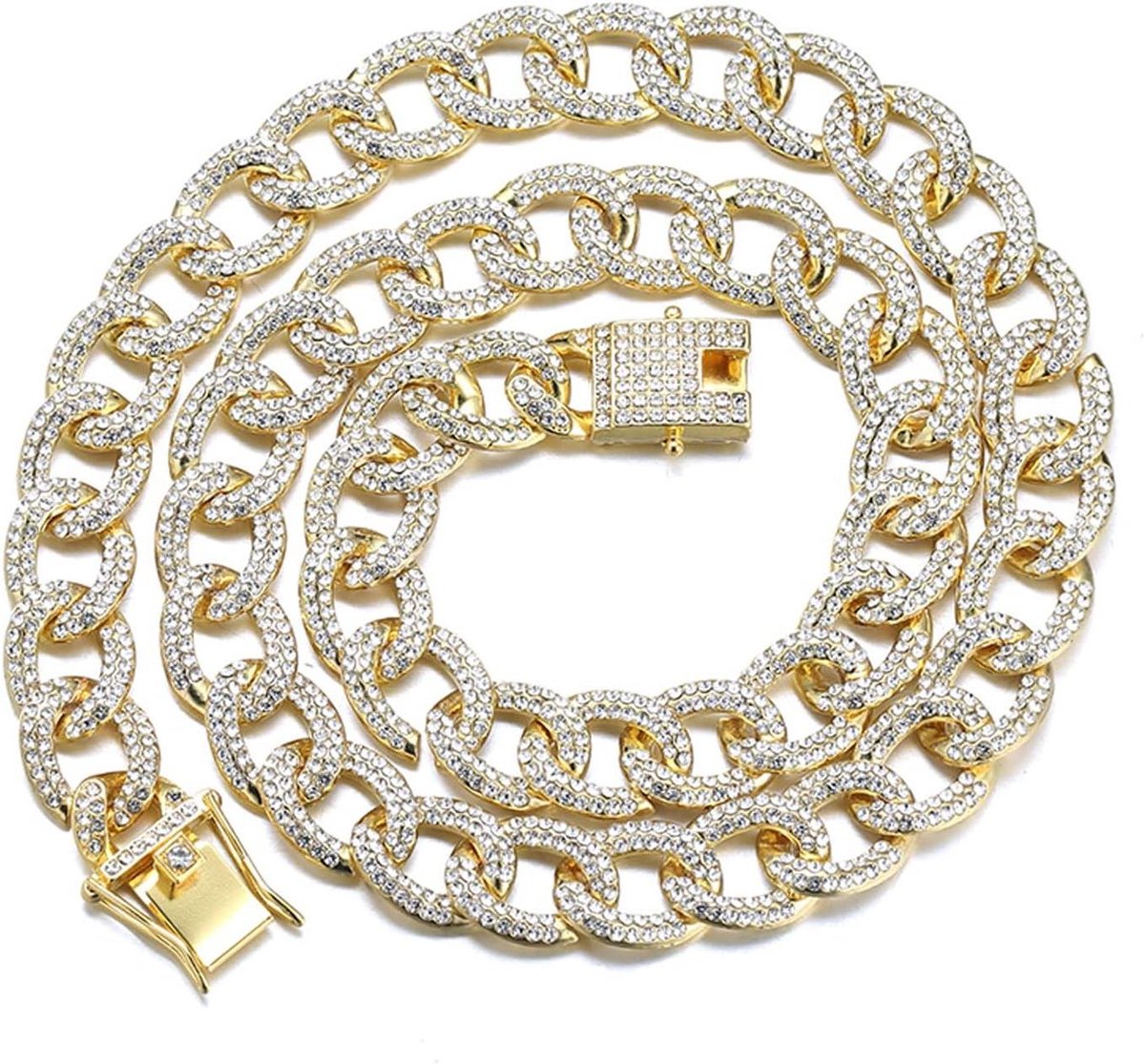 Heren Ketting - Gouden Ketting - Stijlvol Accessoire - 18K Goud Verguld - 14MM Breed - Goudkleurig