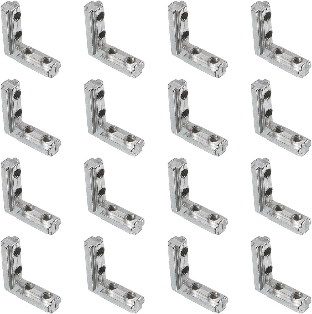 Hoekbeugels - Verbindingsstukken - Profielen Verbinden - Verborgen Hoekverbinding - 16 stuks - Zilver