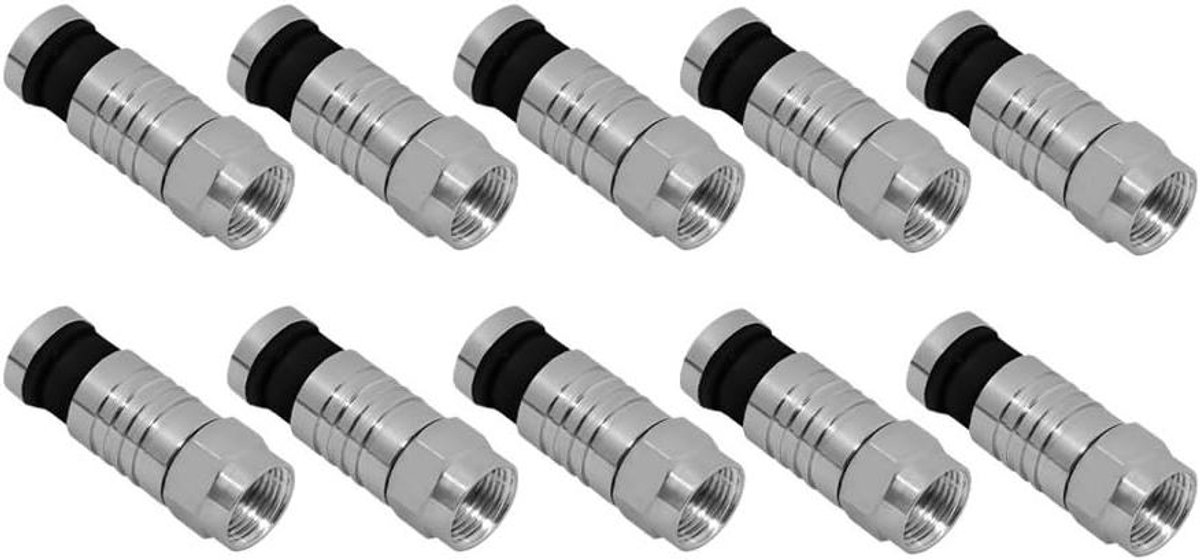 Compressiestekkers - Satelliet Connectoren - Kabel Aansluiten - Waterdichte Verbinding - 7-7.5 mm - Vernikkeld