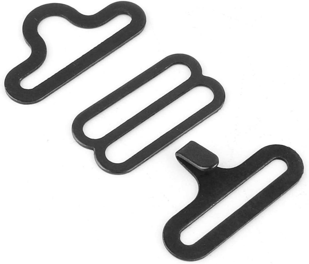 Strik Hardware - Sluiting Clips - Diy Accessoires Maken - Roestvrij Metaal - 50 Stuks - Zwart