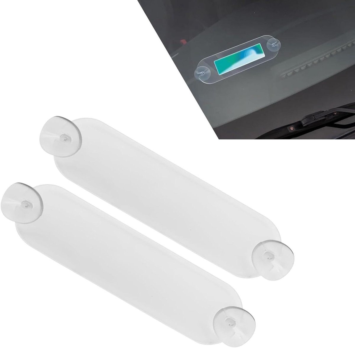 Tolbadge Houder - Transponder Mount - Snel Tol Betalen - Sterke Zuignap - 2 Stuks - Transparant