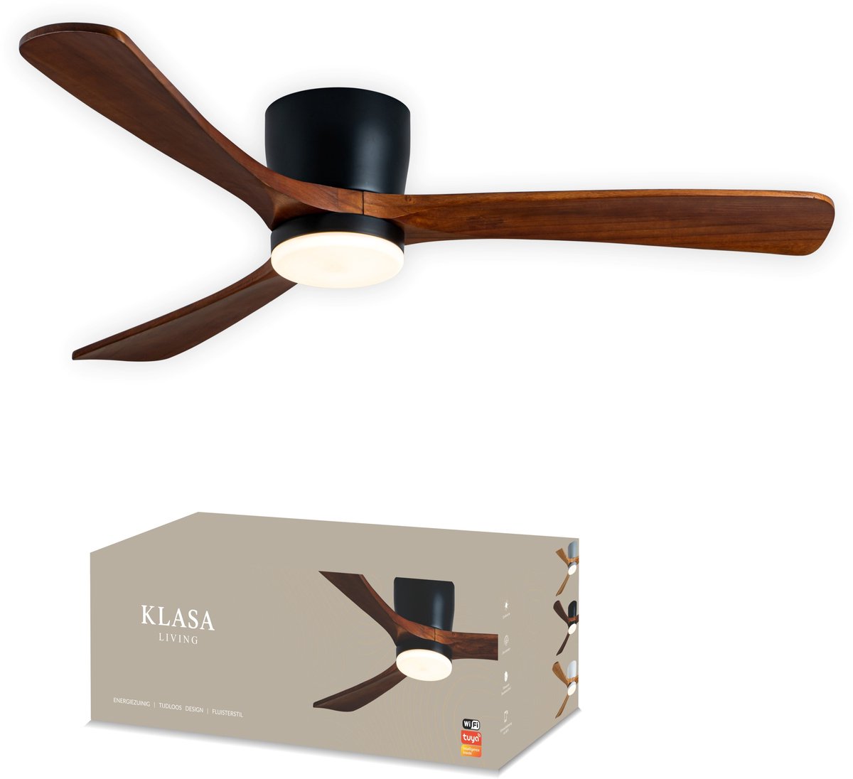 KLASA Slimme Plafondventilator 132cm - App & Verlichting