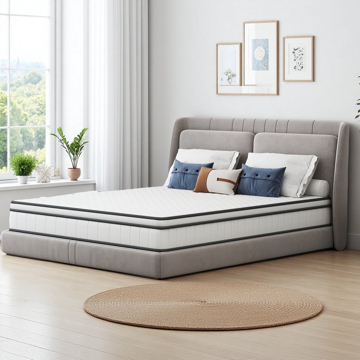 Matras met individueel verpakte pocketveren, 140x200 cm, medium-stevig traagschuim, ademende 3D-stof, ergonomisch ontwerp.