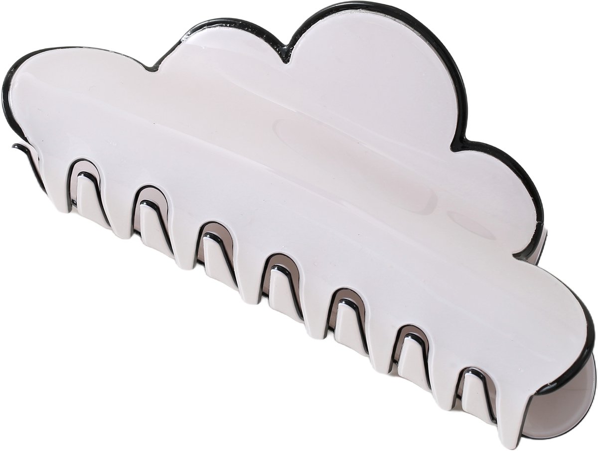 Emilie Collection - haarklem - wit - groot - wolk design