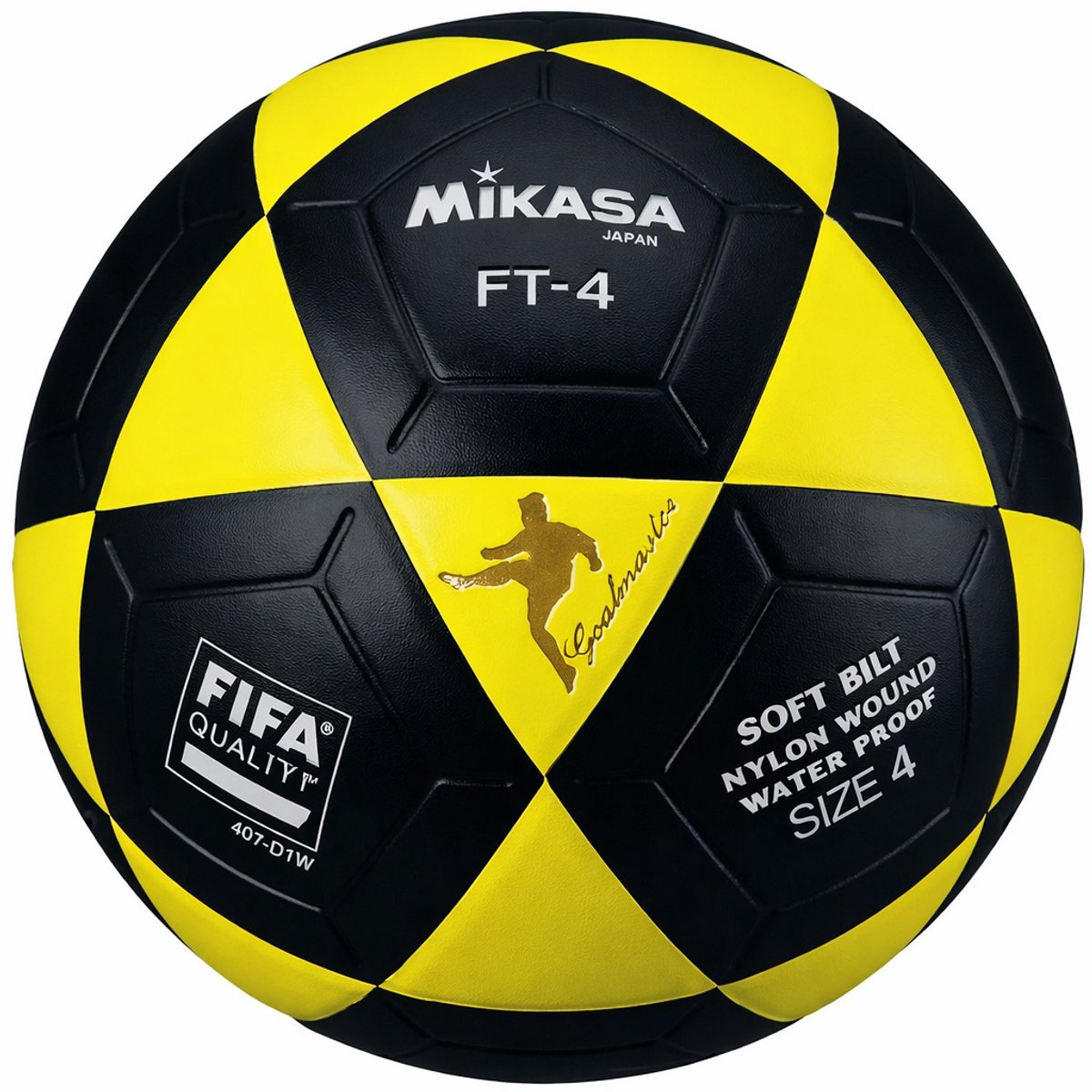Voetbal Mikasa FT-4 Goalmaster Maat 4 Zwart - Geel