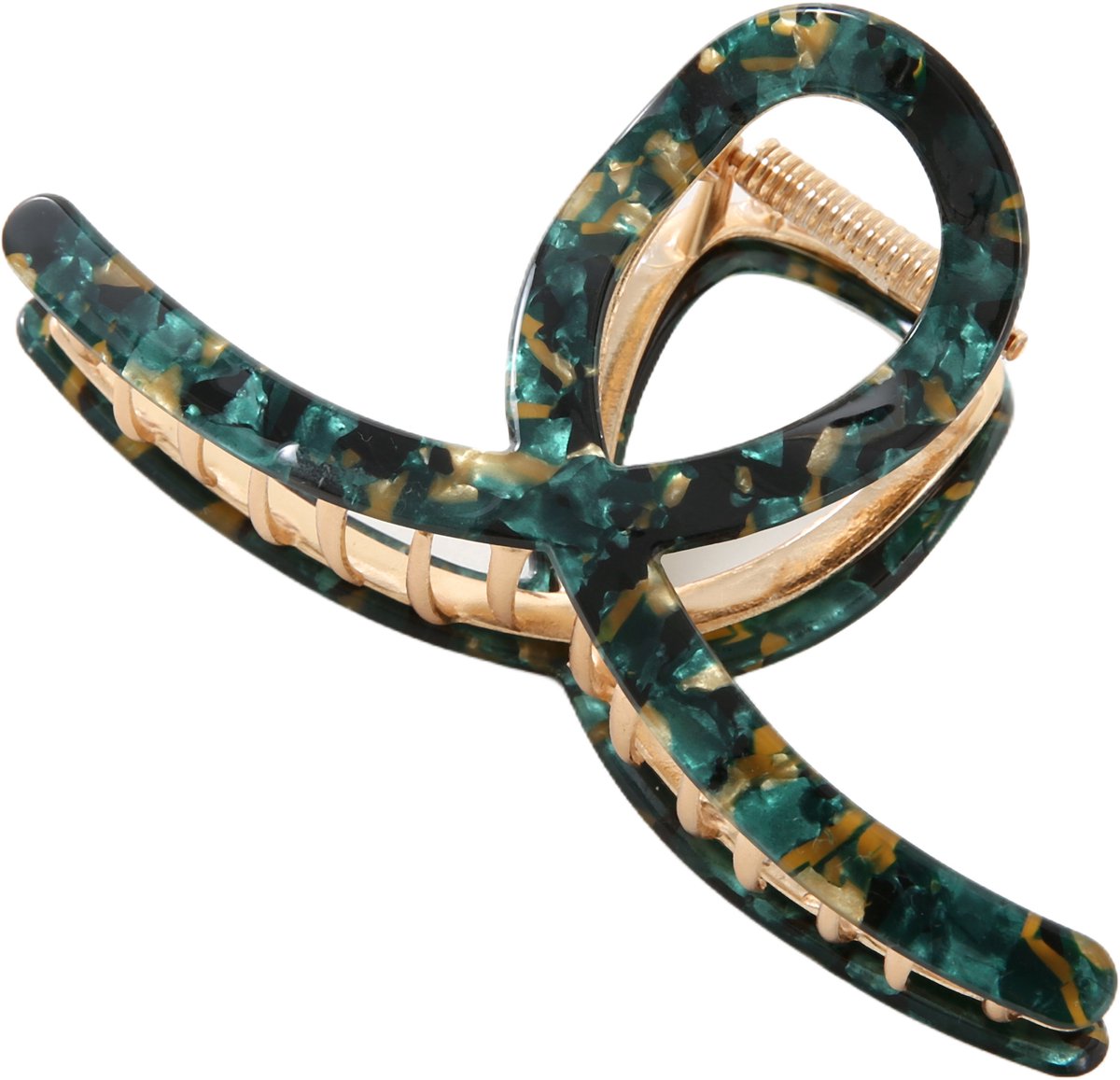 Emilie Collection - haarklem - groen - marmer look - groot