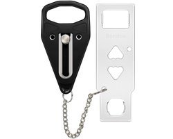 Bondoo Draagbaar Deurslot voor stompe deur - Portable door lock - Deurstopper - Reis Slot Deur - Extra beveiliging thuis & op reis - Zwart