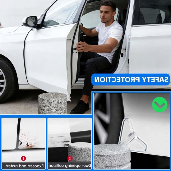 Deurrandbeschermers voor auto - 8 stuks - transparant - eenvoudig te installeren - bescherming tegen krassen - geschikt voor auto's, SUV's en vrachtwagens van Merkloos — afbeelding 4