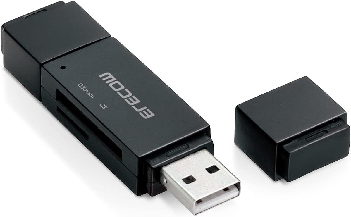 Geheugenkaartlezer - SD kaartlezer - Bestanden Overzetten - Dubbele USB Micro - 736 cm - Zwart
