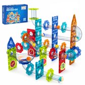 Magnetic Tiles - Knikkerbaan 113 stuks - Speelgoed - Educatief & Montessori - Magnetische tegels - Bouwstenen - Met 8 magna knikkers