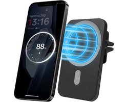 Nuvance Telefoonhouders Auto - Geschikt voor MagSafe - Telefoonhouder inclusief USB-C kabel - Draadloze Oplader - Gsm Houder Auto
