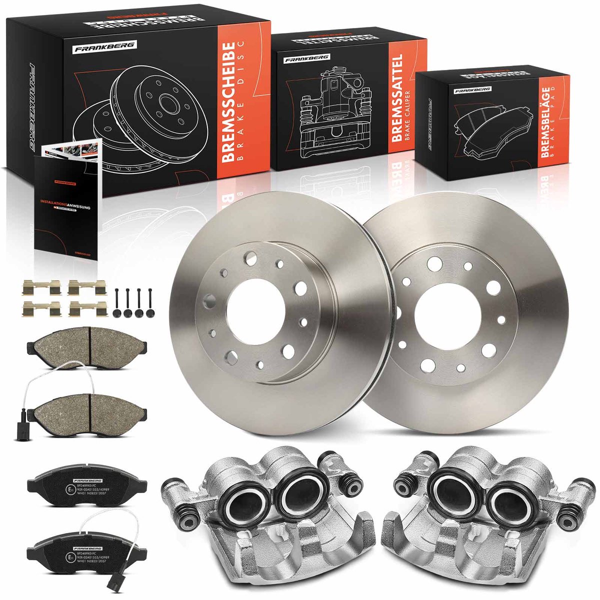 Frankberg 2x Remklauw+2x Remmen+4x Remblokken Voor voor Citroën