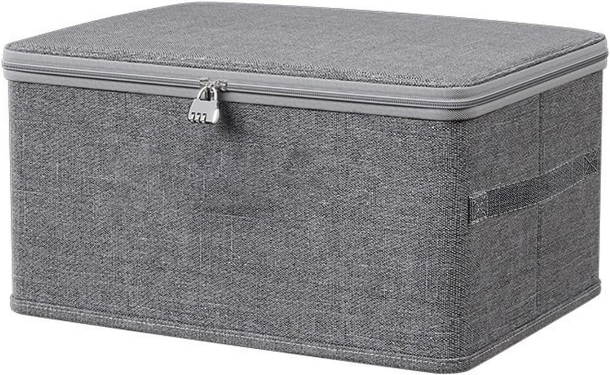 HEZIVO® Afsluitbare Medicijnbox met Slot - Opbergdoos Medicijnen en Spullen - Medicijndoos - Grijs - 30 x 20 x 14 cm