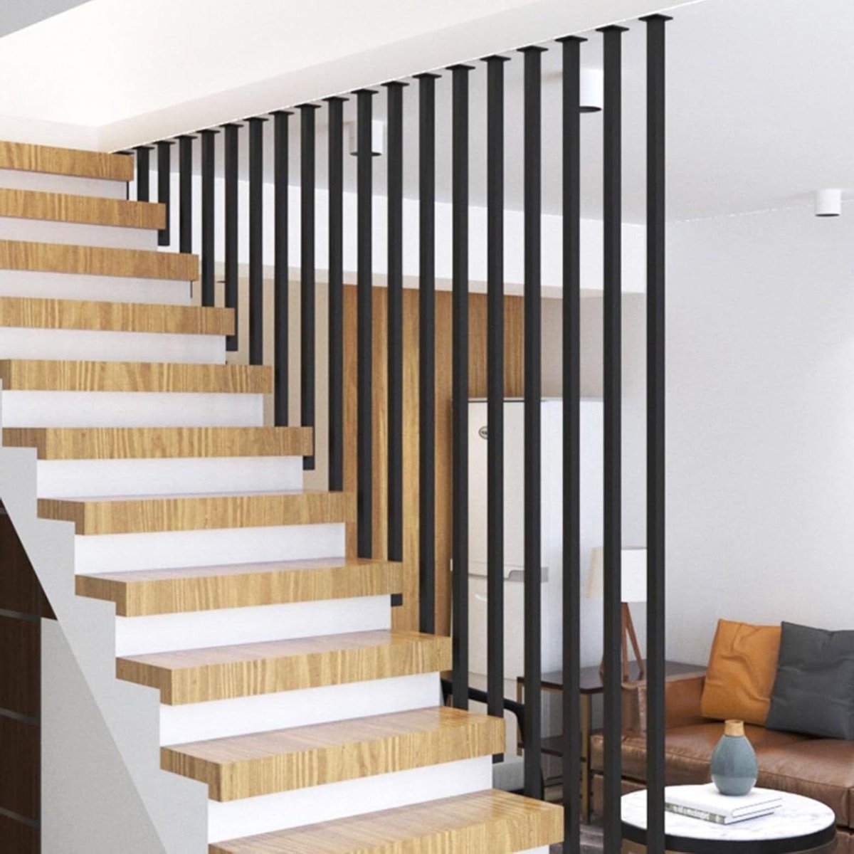 Trapleuning Ondersteuningsset - Balustrade Hek - Veilig Traplopen - Smeedijzeren Materiaal - 130cm - Zwart