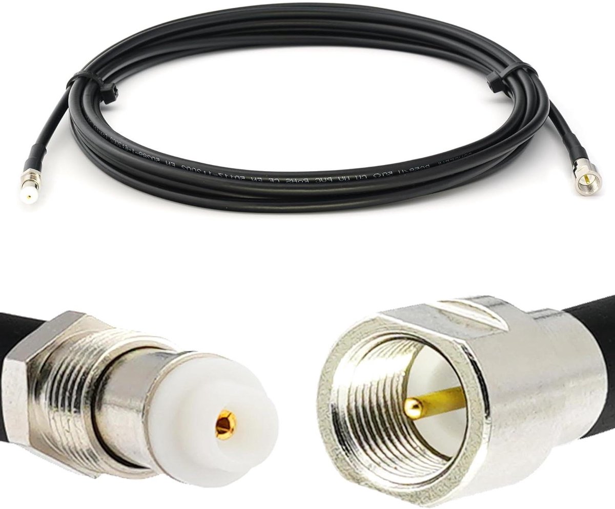 Coaxkabel Verlengkabel - Antenne Kabel - Signaal Versterken - Dubbel Afgeschermd - 1 Meter - Zwart