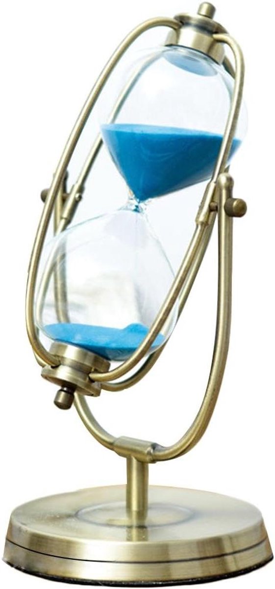 Zandloper Decoratie - Keuken Timer - Koken Leren - Metalen Brons - 60 Minuten - Blauw