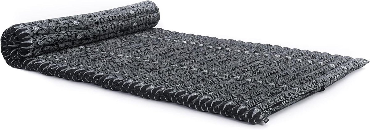 Opvouwbaar Matras - Japanse Futon Gastenbed - Ontspannen Meditatie - Natuurlijke Kapok Vulling - 190x100 cm - Zwart
