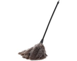 Grote Herbruikbare Duster met Mini Handgemaakte Struisvogelveren voor Boeken, Toetsenborden en Kantooraccessoires
