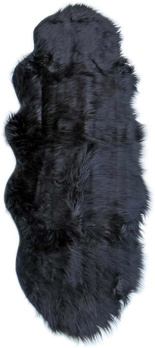 Lavandoux - Imitatie Schapenvacht XL - 64 x 178 cm - Zwart