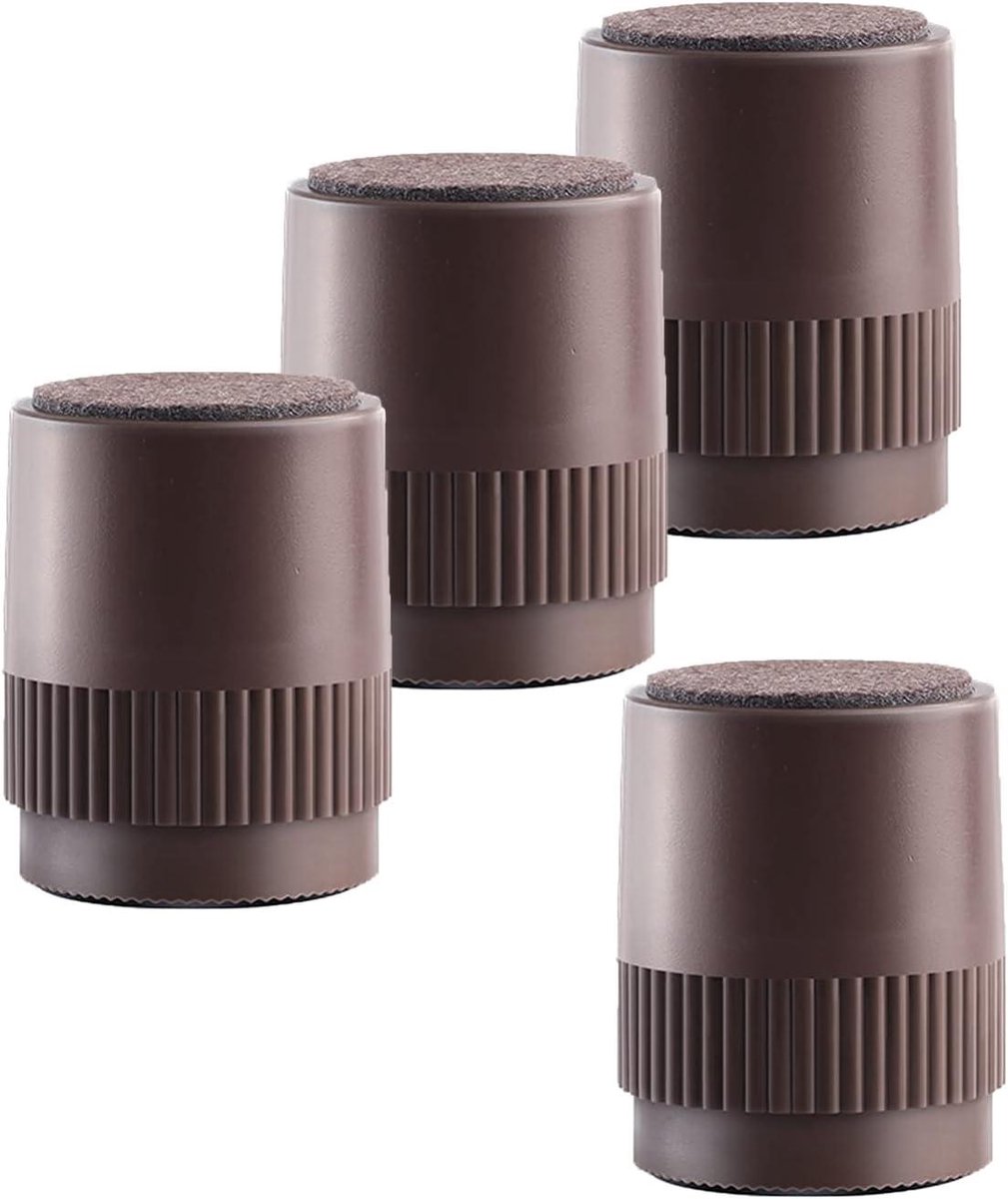 Verstelbare Tafelpoten - Meubelpoten Set - Meubels Verhoging - Robuuste Constructie - 75mm Hoog - Bruin