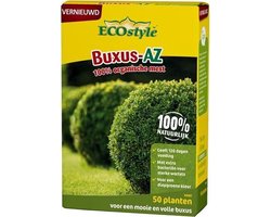 ECOstyle Buxus-AZ Meststof rijk aan Stikstof - 4 maanden Voeding - Organische Plantenvoeding - Extra sterke Wortels - Diepgroene Kleur - Voor 50 Planten - 1,6 KG