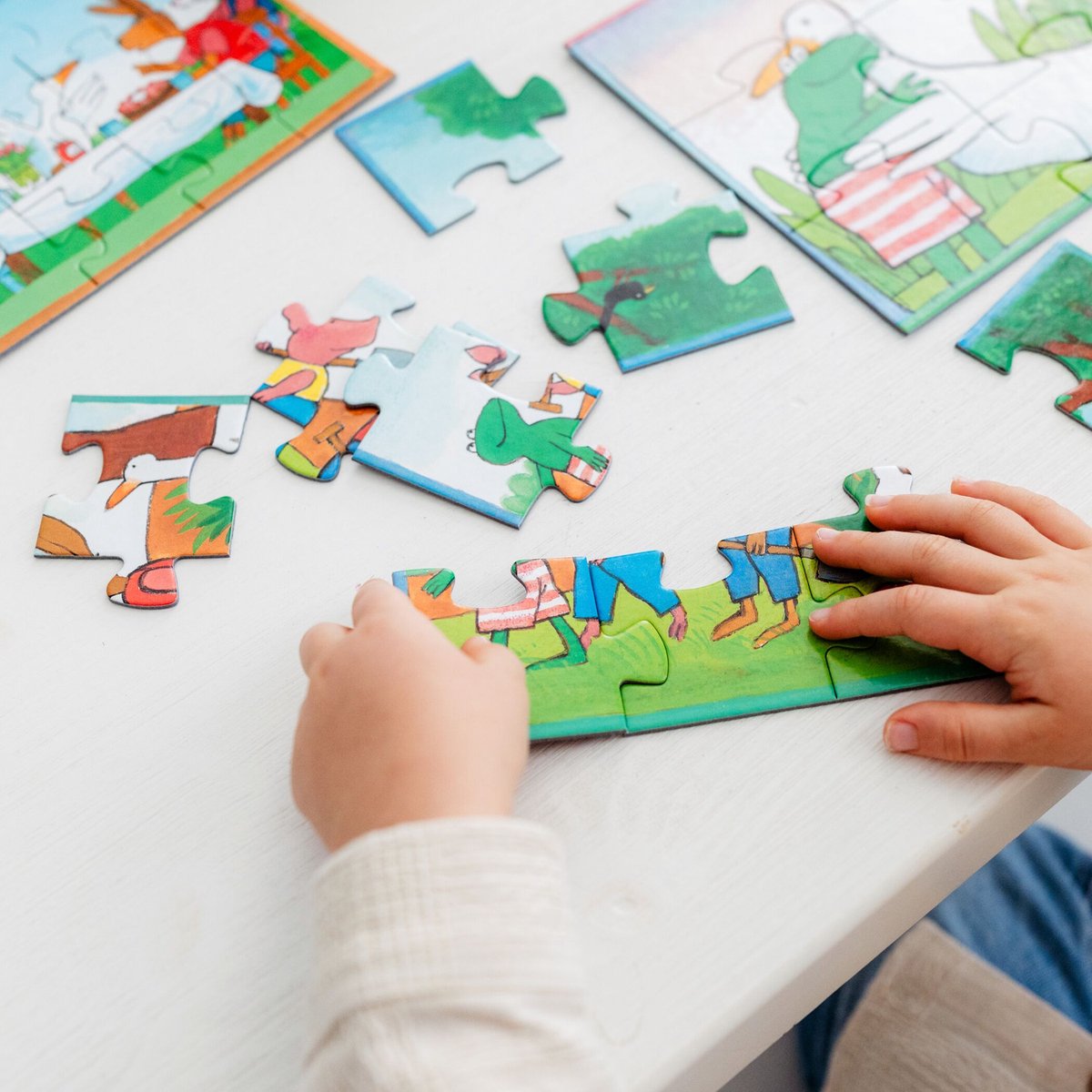 Kikker puzzel 4 in 1 educatief peuter speelgoed - kinderpuzzel 4x6x9x16 stukjes leren puzzelen - cadeautip puzzel 3 jaar en ouder - Bambolino Toys — afbeelding 15