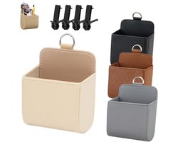 4 stuks - opbergtas van PU-leer - Auto organizers - opbergtas voor ventilatierooster - Auto opbergbox - Opbergtas voor ventilatieroosters in de auto - van PU-leer - sleutels - muntpen - bril - 4 kleuren