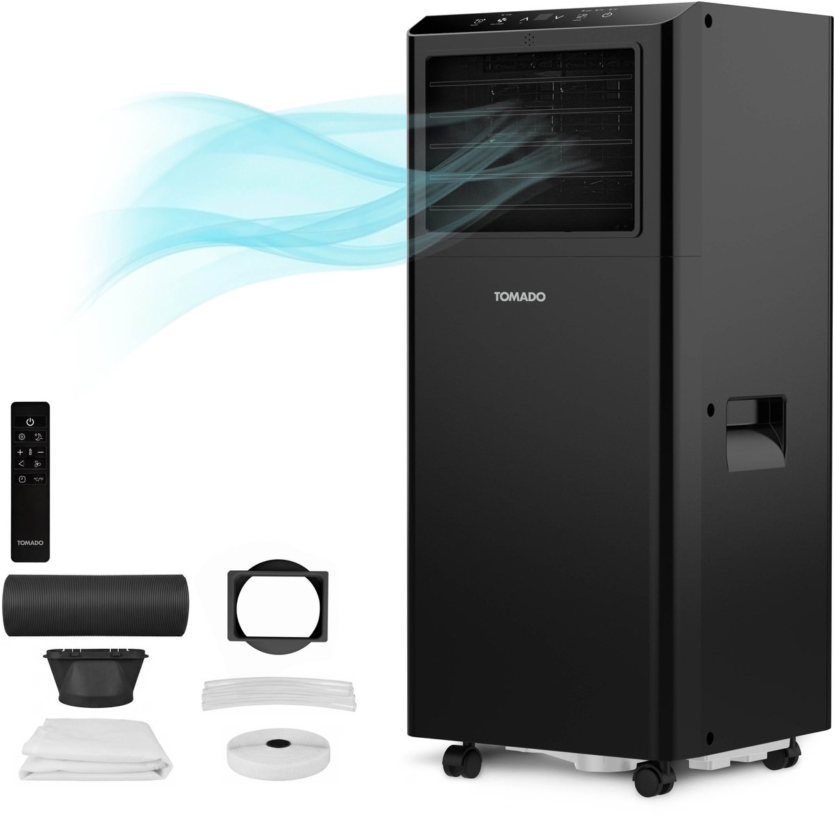 Bol.com Tomado TMA9002B - Mobiele airco - 9000 BTU Airconditioning - 3 in 1 - Koelen, Ventilator, Ontvochtiger - Afdichtingskit ... aanbieding