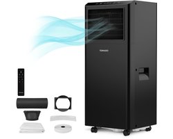 Tomado TMA9002B - Mobiele airco - 9000 BTU Airconditioning - 3 in 1 - Koelen, Ventilator, Ontvochtiger - Afdichtingskit - Tot 80 m3 - Zwart