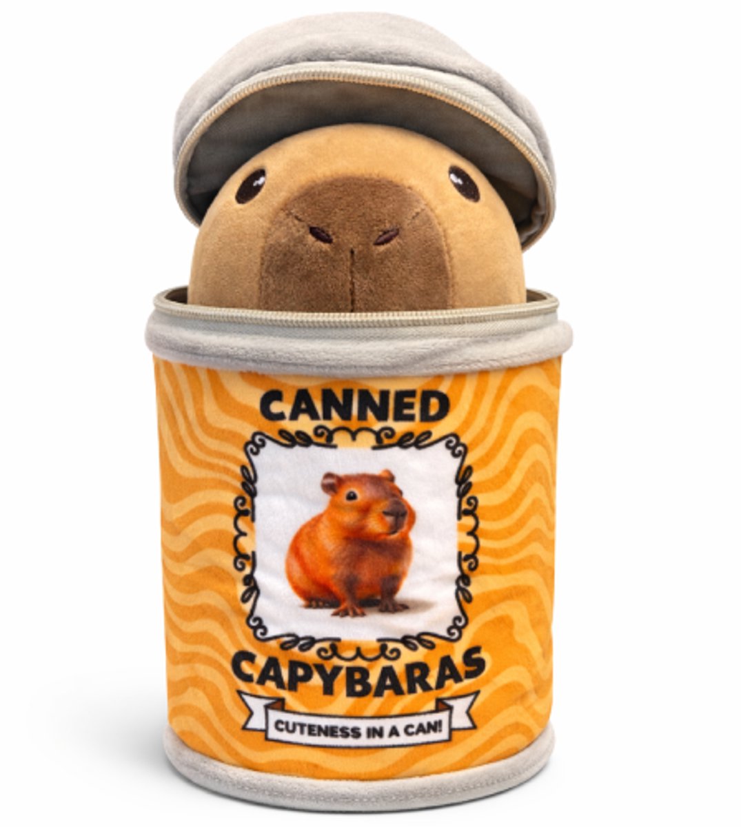 Topknuffels® - Capibara (Beige) in Blik Squishy Pluche Knuffel 20 cm - Capybara Knuffels Dierenknuffel - Kapibara Kapybara - Speelgoed Kawaii Kussen - TikTok Plush Toy